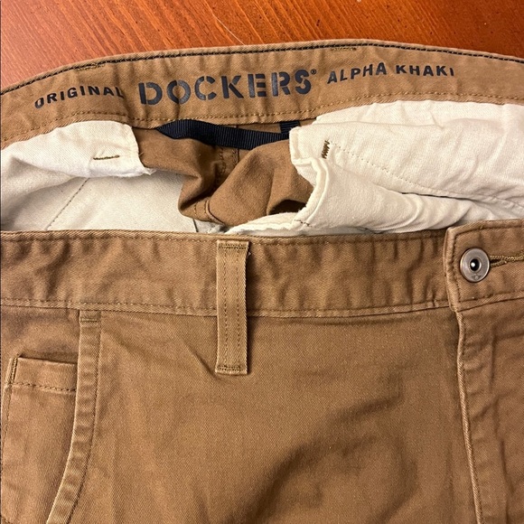 36X32 Men’s Original Dockers Alpha Khaki Pants Brown - Picture 5 of 7